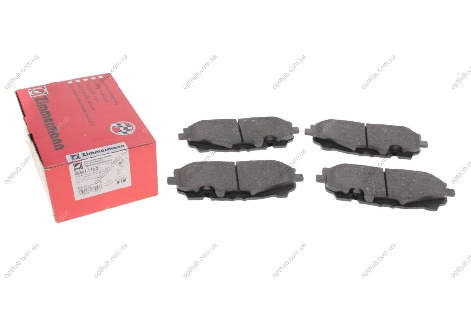 Колодки гальмівні (передні) Audi A5/Q7 2.0-3.0 D 15-/VW Touareg 17- (Akebono) (з аксесуарами) UA63 ZIMMERMANN 25861.170.2 (фото 1)
