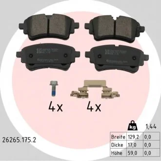 Колодки гальмівні дискові (комплект 4 шт) ZIMMERMANN 26265.175.2