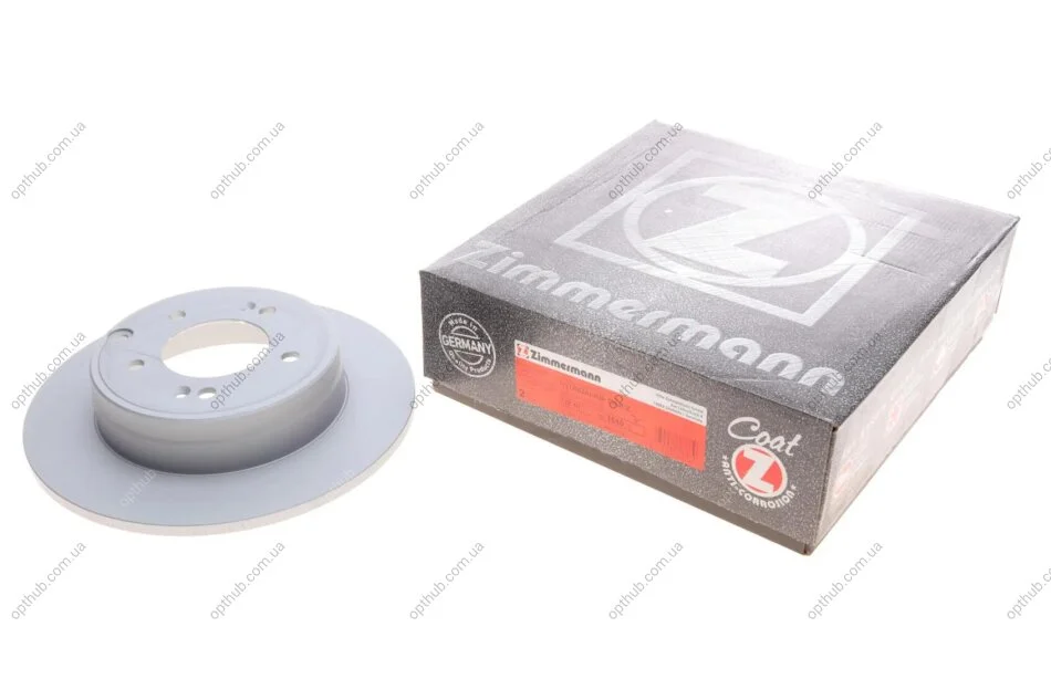 Диск тормозной (задний) Hyundai Sonata V 05-11/Kia Optima 12-(284x10) (с покрытием) (opt-om) ZIMMERMANN 285.3540.20 (фото 1)