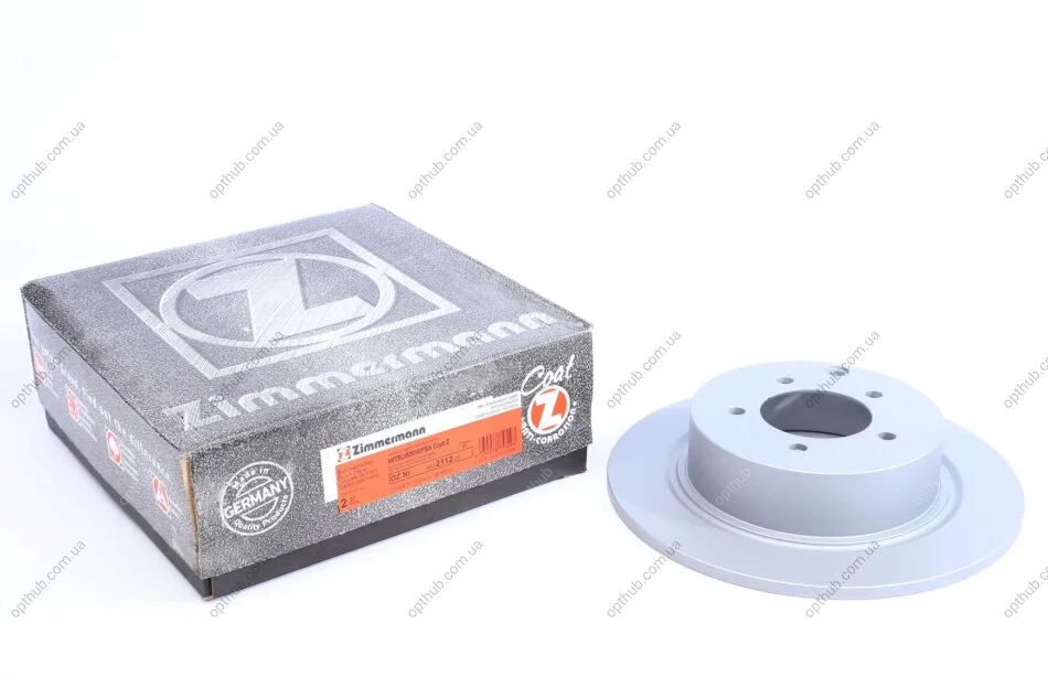 Диск гальмівний ЗАДН PEUGEOT 4007 2.0 2010-,4008 1.6 1.8HDI 2012-,CITROEN C4 2012- ZIMMERMANN 380.2112.20 (фото 1)