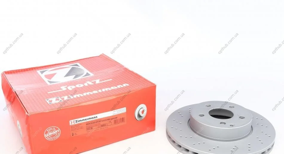 Диск тормозной передний SPORT Z MB C-CLASS 200-250 07- D=295MM ZIMMERMANN 400.3653.52 (фото 1)