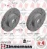 Диск тормозной ПЕРЕДН С КАНАВКАМИ ЧЕРНЫЙ MB C-CLASS 200-250 07- D=295MM ZIMMERMANN 400.3653.53 (фото 1)