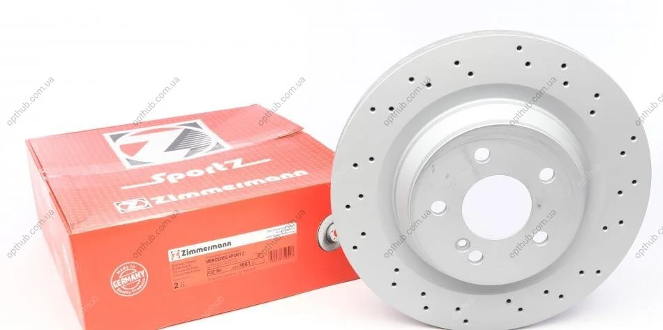 ДИСК тормозной задней SPORT Z MB S-CLASS (W221) S350-600 05- ZIMMERMANN 400.3661.52 (фото 1)