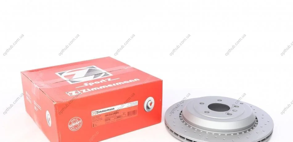 Диск гальмівний ЗАДН SPORT Z MB GL-CLASS(X164) 09/06- M-CLASS(W164) 07/05- R-CLASS(W251,V251) 01/0 ZIMMERMANN 400.3663.52 (фото 1)