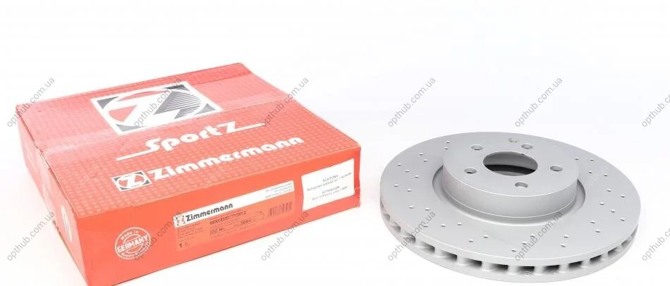 Диск гальмівний ПЕРЕДН SPORT Z MB C-CLASS C320, C350 07-, E-CLASS E250, E350 09- ZIMMERMANN 400.3664.52 (фото 1)