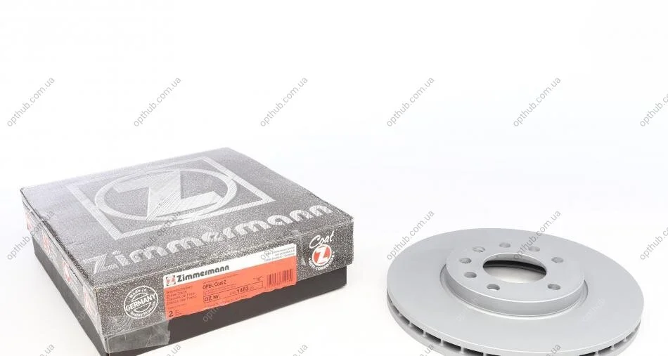 Диск гальмівний ПЕРЕДН CHEVROLET ZAFIRA 04/01-,OPEL ASTRA G COUPE 03/00-05/05 ASTRA H 03/04- ASTR ZIMMERMANN 430.1483.20 (фото 1)