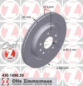 Диск гальмівний Coat Z ZIMMERMANN 430149620