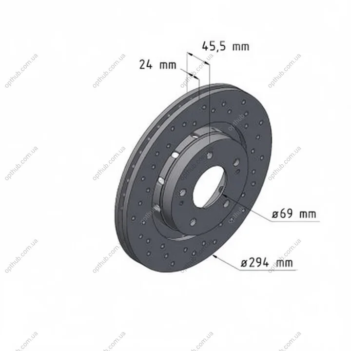 Диск гальмівний ПЕРЕДН SPORT Z MITSUBISHI OUTLANDER 2.2,3.04X4 06-;PEUGEOT 4007 07-;CITROEN C-CROS -ua ZIMMERMANN 440.3122.52 (фото 1)