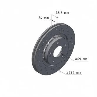 Диск гальмівний ПЕРЕДН SPORT Z MITSUBISHI OUTLANDER 2.2,3.04X4 06-;PEUGEOT 4007 07-;CITROEN C-CROS -ua ZIMMERMANN 440.3122.52