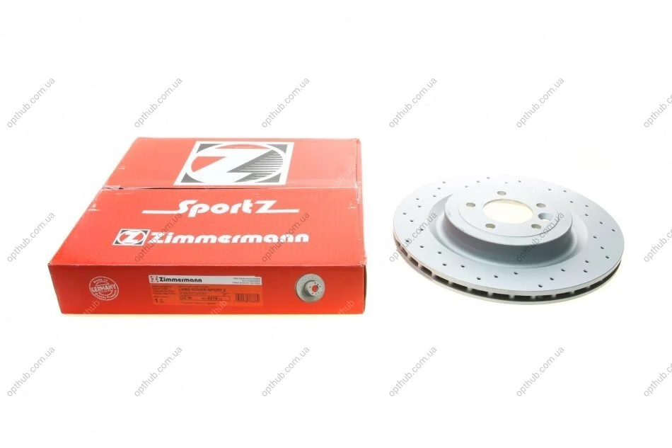 Диск гальмівний ЗАДН SPORT Z LANDROVER RANGE ROVER IV (LG) 08/12-,RANGE ROVER SPORT (04/13- ZIMMERMANN 450.5216.52 (фото 1)