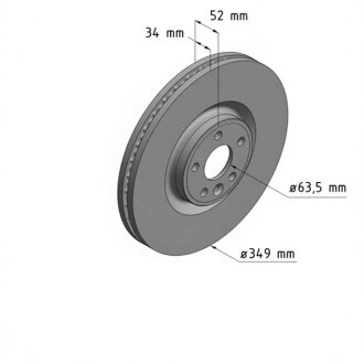 Диск гальмівний ПЕРЕДН LAND ROVER RANGE ROVER EVOQUE (L538) 2.0 2.2 2011- ZIMMERMANN 450.5225.20