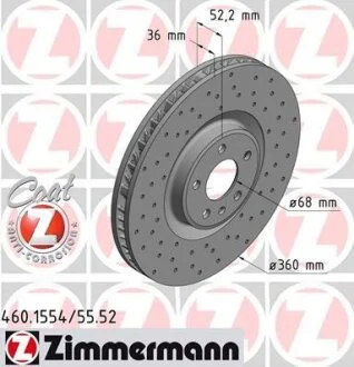 Диск гальмівний SPORT Z ЛЕВЫЙ ZIMMERMANN 460155452