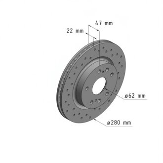 Диск гальмівний SPORT Z SUZUKI SX4 S-CROSS 1.6 2013- D= 280MM -ua ZIMMERMANN 540.5310.52