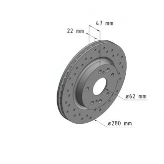 Диск гальмівний SPORT Z SUZUKI SX4 S-CROSS 1.6 2013- D= 280MM -ua ZIMMERMANN 540.5310.52