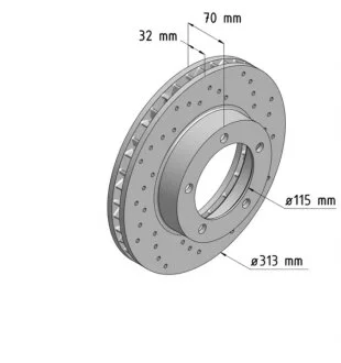 Диск гальмівний ПЕРЕДН SPORT Z TOYOTA LANDCRUISER 4.7I - V8 VVTI UZJ100 2UZ-FE 4664CC 32V DOHC 4 X ZIMMERMANN 590.2573.52