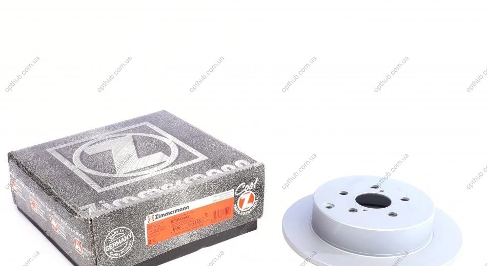 Диск гальмівний (задній) Totota Avensis 03-08 (280x10) (з покриттям) (повний) UA63 ZIMMERMANN 590.2585.20 (фото 1)