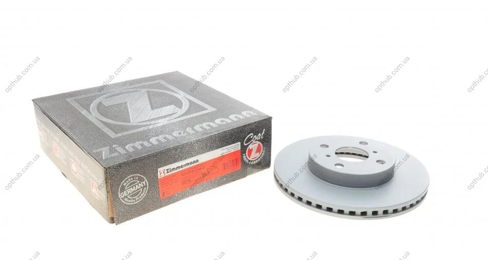 Диск гальмівний ПЕРЕДН TOYOTA YARIS 1.0-1.33VVT-I 06-,D-4D 06- -ua ZIMMERMANN 590.2808.20 (фото 1)