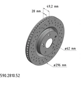 Диск гальмівний ПЕРЕДН SPORT Z TOYOTA CAMRY 2.4 06-,RAV4 2.0-2.4 06- -ua ZIMMERMANN 590.2810.52