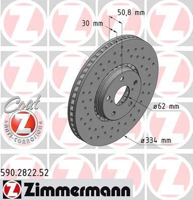 Диск гальмівний SPORT Z ЛЕВЫЙ ZIMMERMANN 590282252 (фото 1)