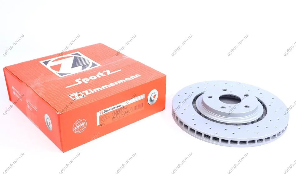 Диск гальмівний ПЕРЕДН SPORT Z НЕ ДЛЯ США TOYOTA RAV4 IV 2.0 2.2 2012-,LEXUS RX350 RX450 2008- -ua ZIMMERMANN 590.2825.52 (фото 1)