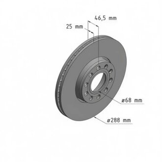 Диск гальмівний ПЕРЕДН SKODA SUPERB 02/02-03/08,VW PASSAT 08/96-05/05 PASSAT VARIANT 05/97-08/05 ZIMMERMANN 600.3236.20