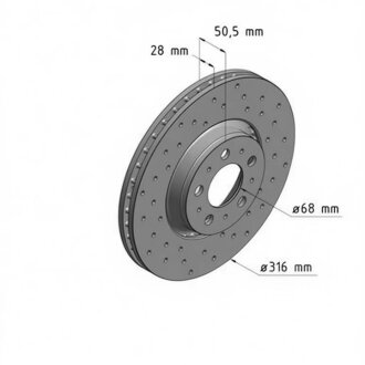 Диск гальмівний ПЕРЕДН SPORT Z VOLVO XC90 10/02- -ua ZIMMERMANN 610.3706.52