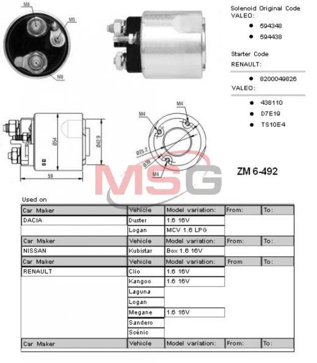 Втягивающее реле ZM ZM6492 (фото 1)